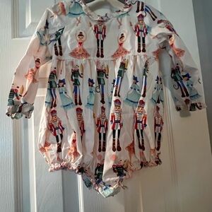 Pink Chicken Nutcracker White and Pink Baby Romper 12-24 months